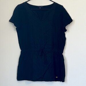 Tommy Hilfiger Black Short Sleeve Top - Size: Large